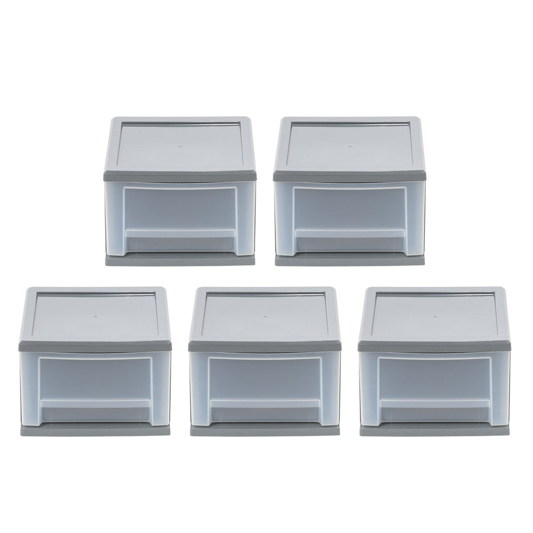 6.5 Quart Gray Stackable Drawer [ Pack of 5 ] - IRIS USA, Inc.