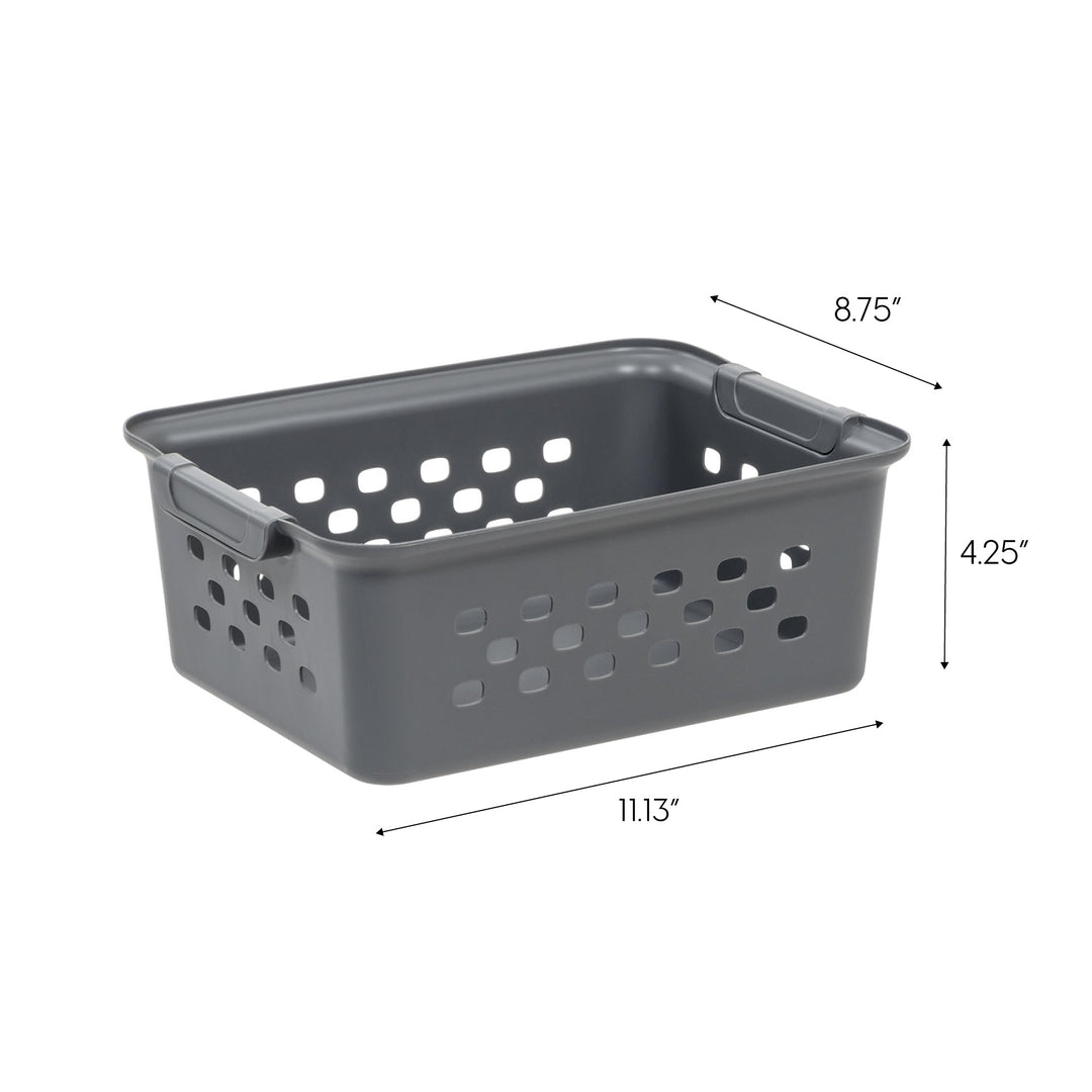 Small Organizer Storage Basket, Gray, Pack of 10 - IRIS USA, Inc.