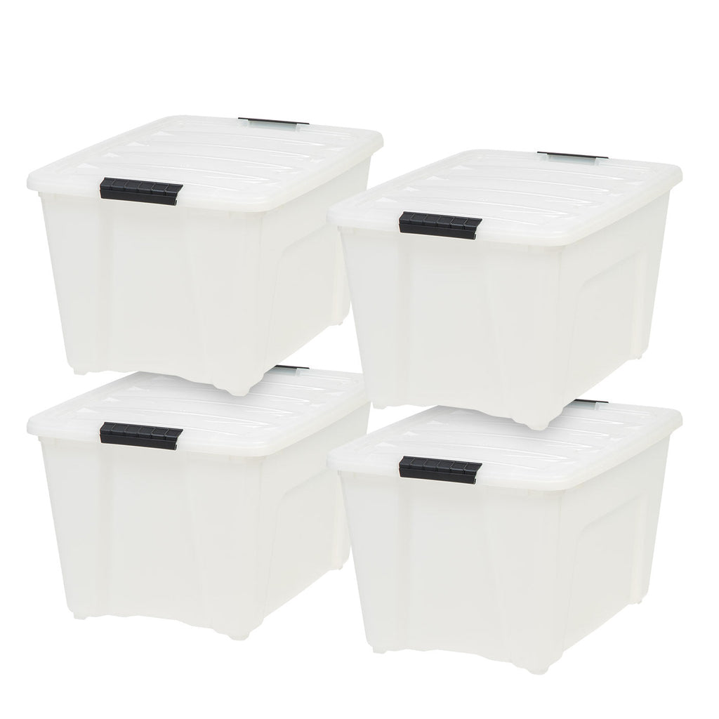 IRIS USA 6 Pack 40qt Clear View Plastic Storage Bin with Lid and Secure  Latching Buckles