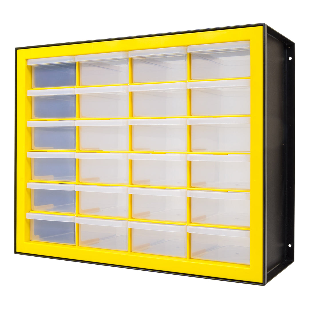 IRIS USA, 24 Drawer Parts Cabinet, Black/Yellow - IRIS USA, Inc.