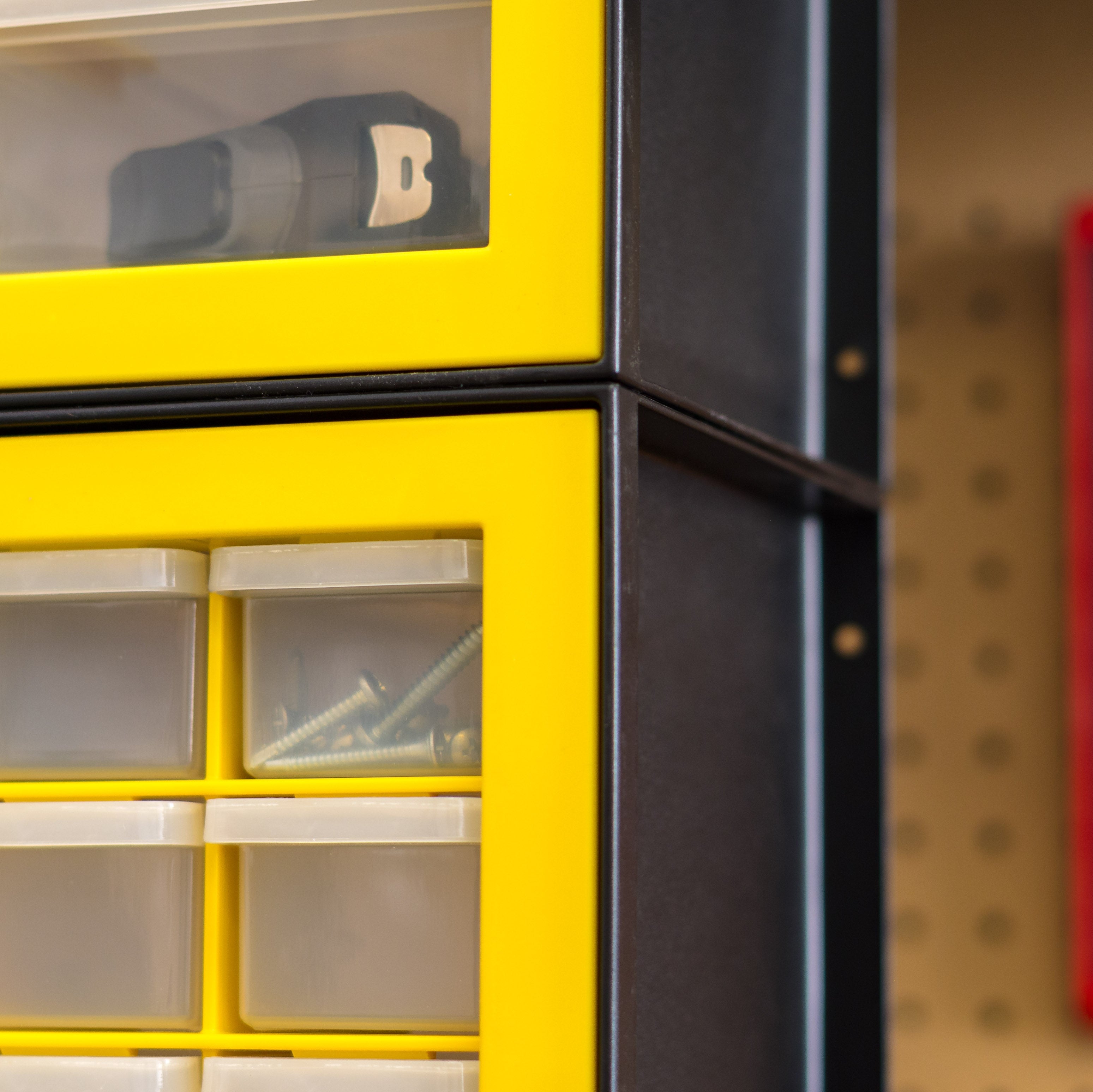 eri☻ Drawer Parts Cabinet, Black/Yellow – IRIS USA