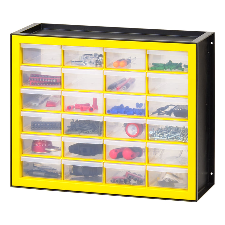 IRIS USA, 24 Drawer Parts Cabinet, Black/Yellow - IRIS USA, Inc.