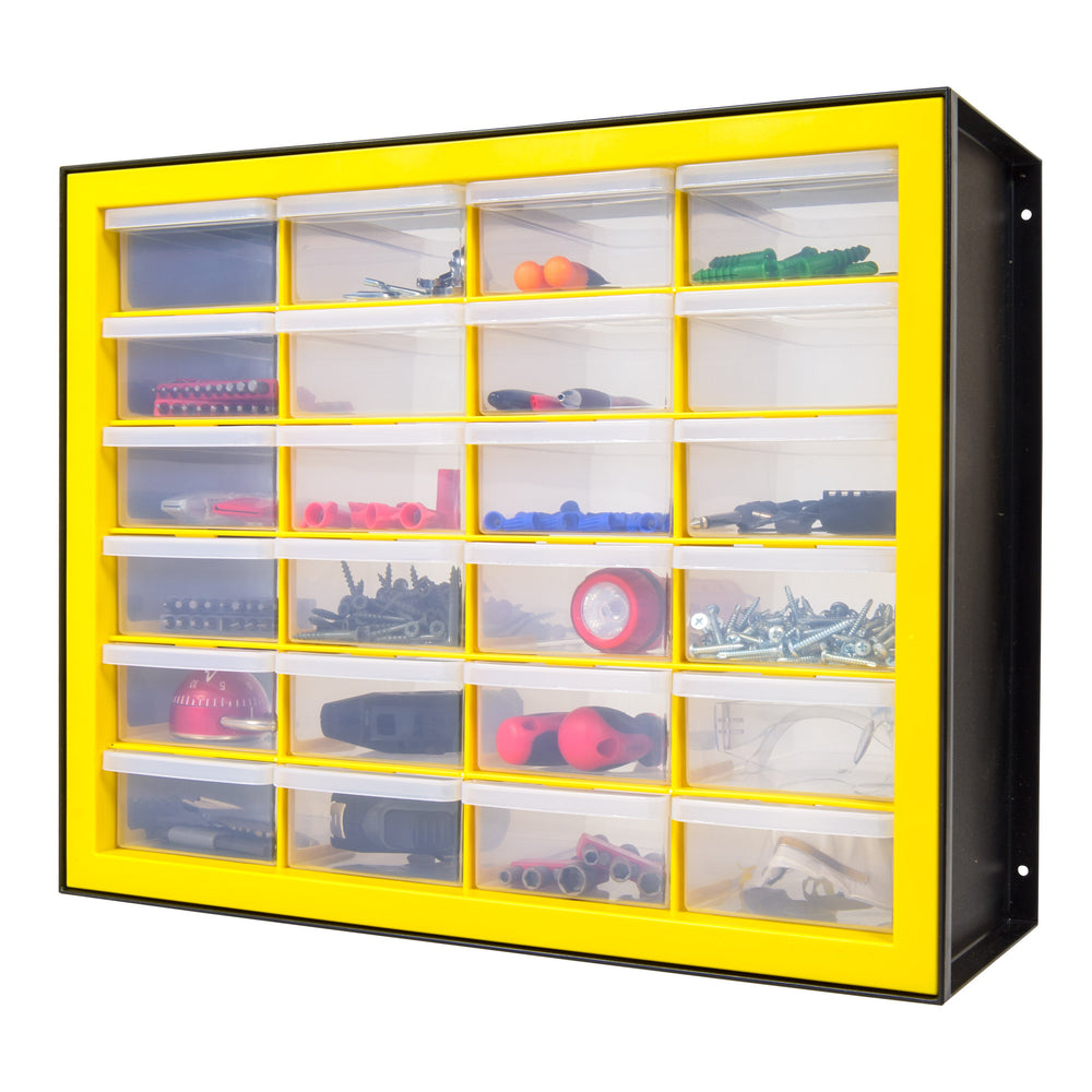 IRIS USA, 24 Drawer Parts Cabinet, Black/Yellow - IRIS USA, Inc.