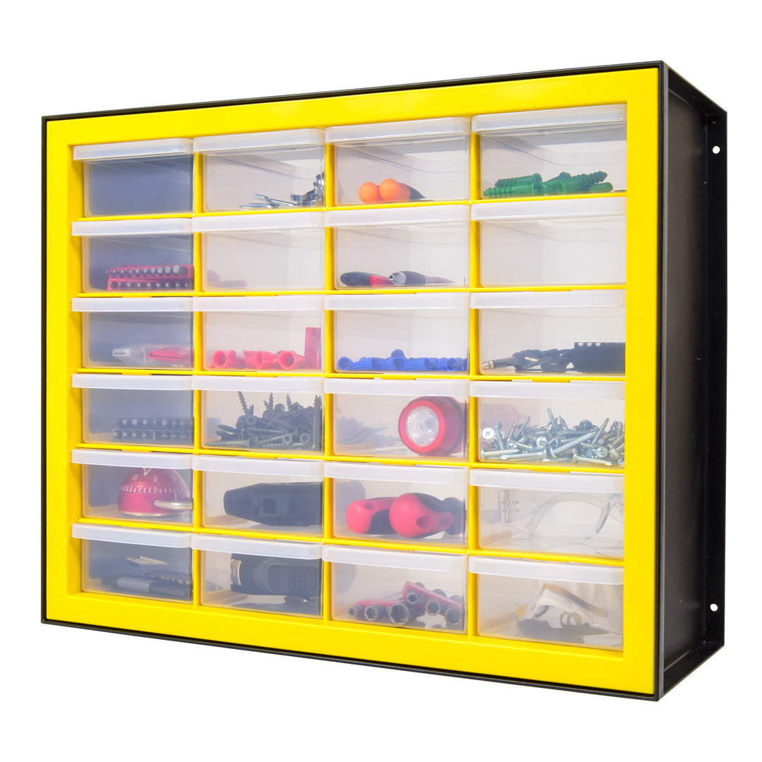 IRIS USA, 24 Drawer Parts Cabinet, Black/Yellow - IRIS USA, Inc.