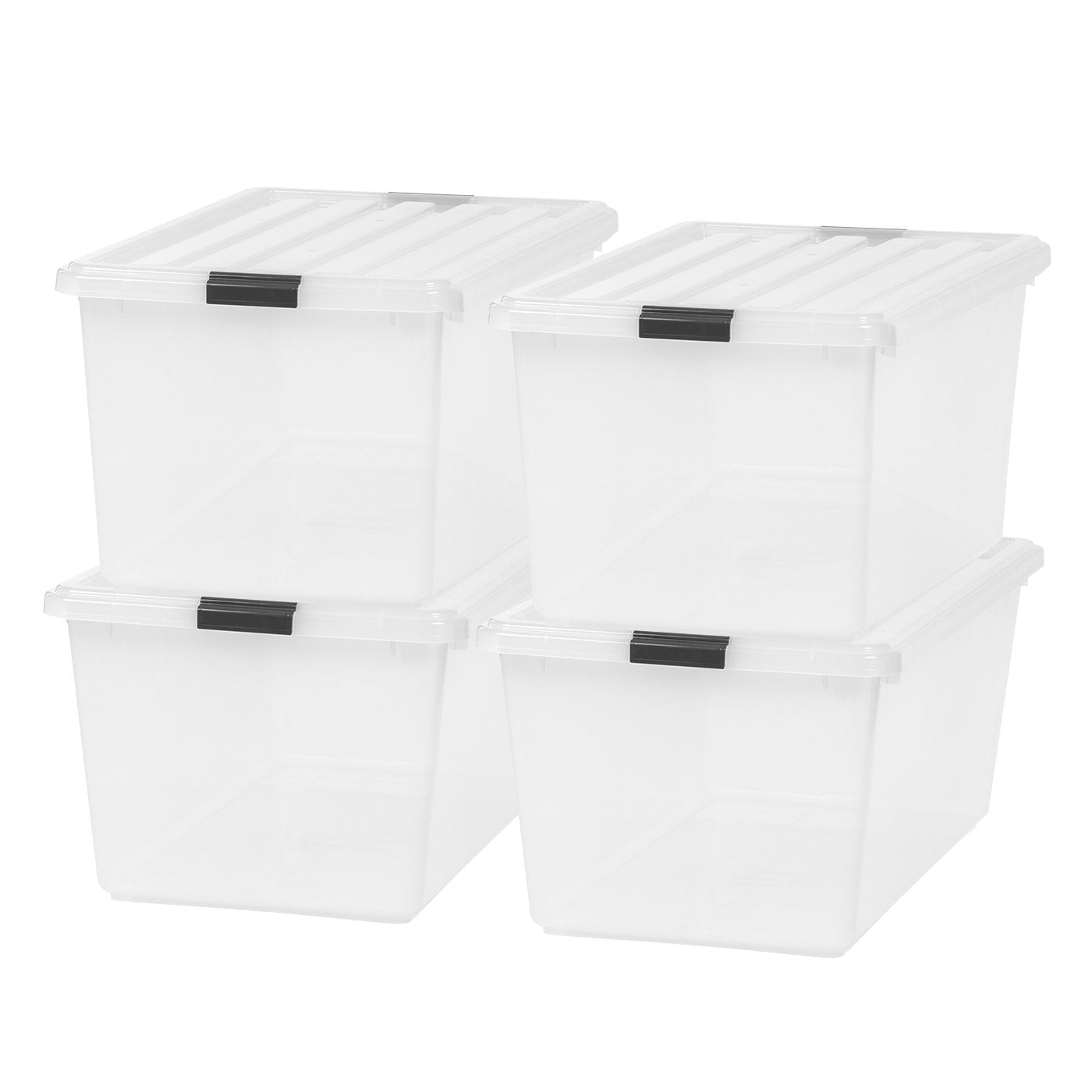 IRIS Buckle Down Plastic Storage Container With Built In Handles