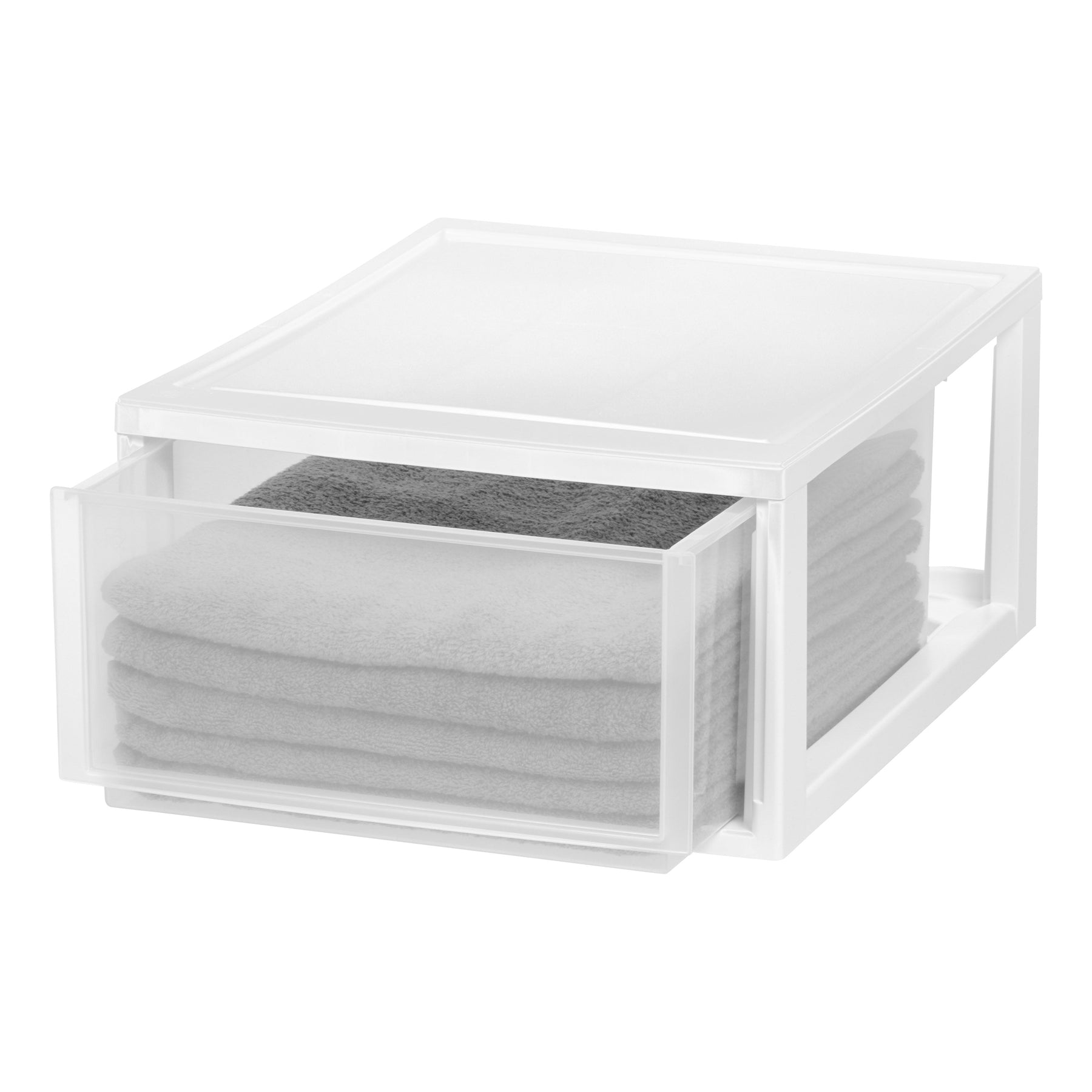 Iris USA 2Pack 30qt Stackable Modular Plastic Storage Drawers, White