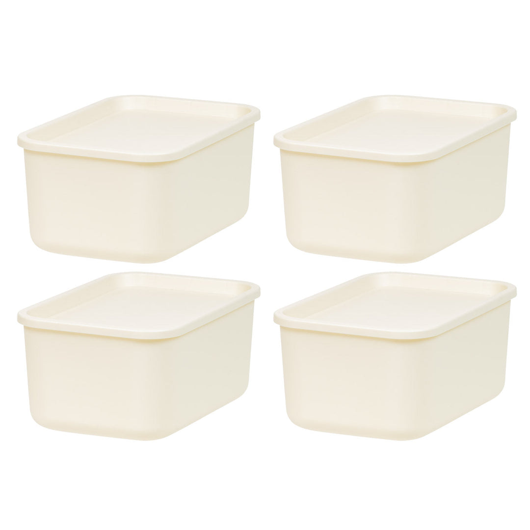Stackable Lidded Storage Organizer Bins for Kitchen, Bathroom and Bedroom, Small, 4Pack - IRIS USA, Inc.