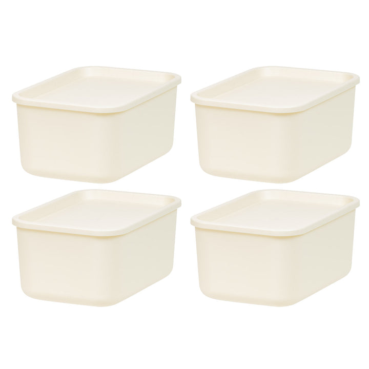Stackable Lidded Storage Organizer Bins for Kitchen, Bathroom and Bedroom, Small, 4Pack - IRIS USA, Inc.
