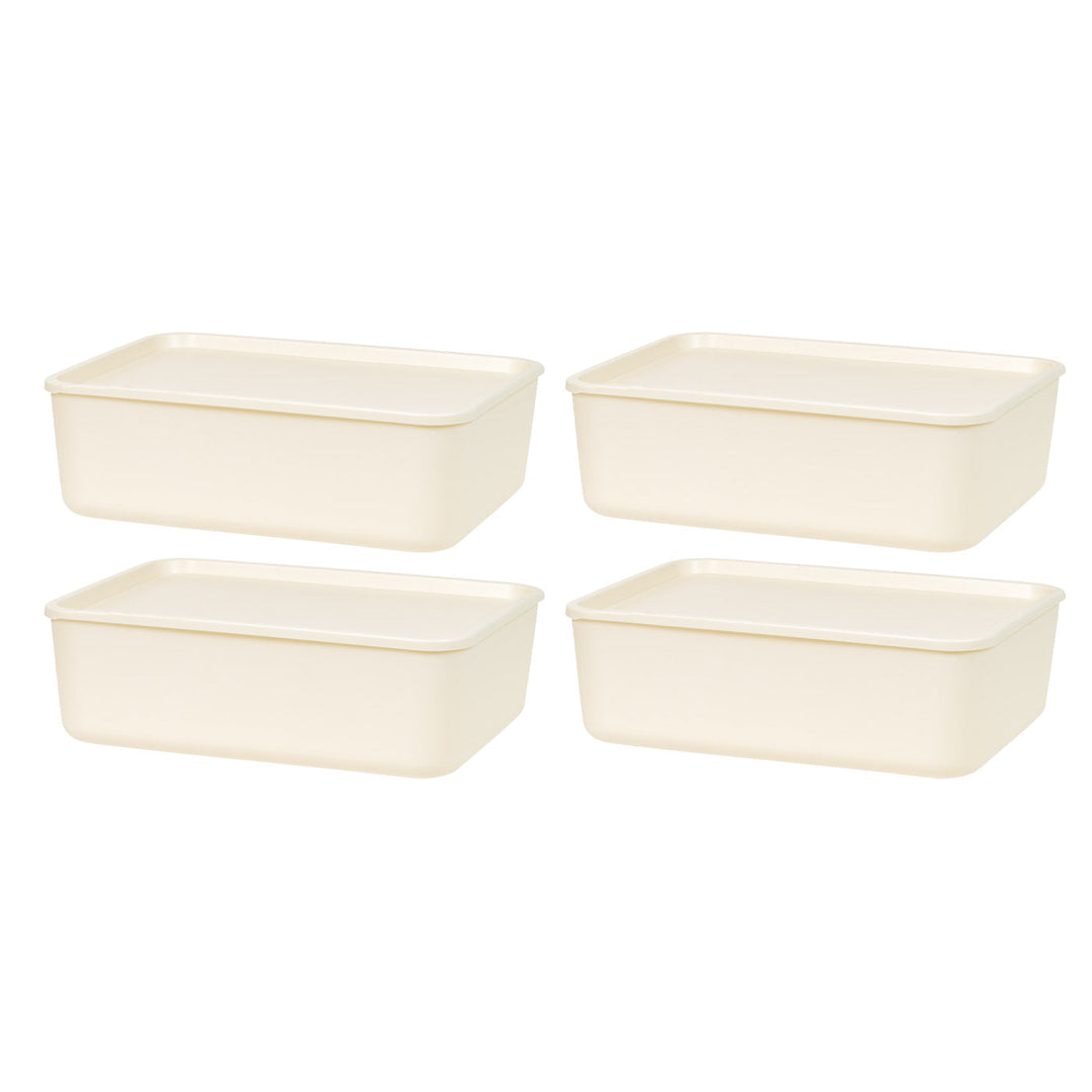 Stackable Lidded Storage Organizer Bins for Kitchen, Bathroom and Bedroom, Medium, 4Pack - IRIS USA, Inc.