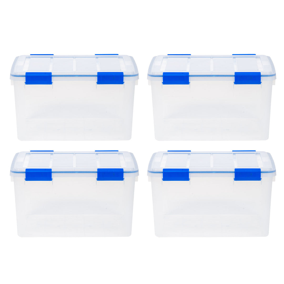 39.5 Quart Plastic Clear Storage Gasket Box Container with Latching Buckle [ Pack of 3 ] - IRIS USA, Inc.