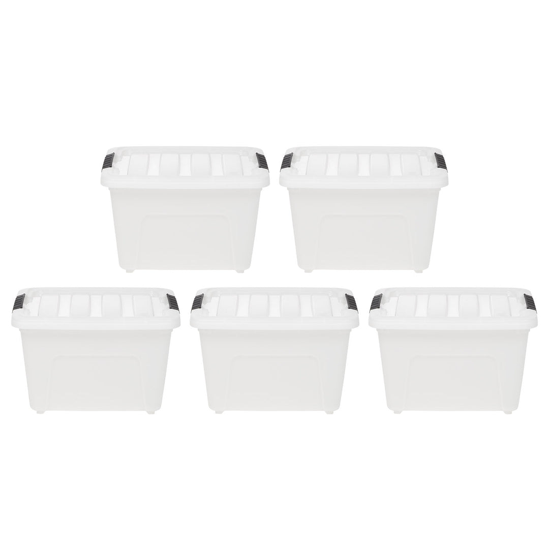 17 Quart Stack & Pull  Natural Nesting Black Latching Storage Container [ Part of 5 ] - IRIS USA, Inc.