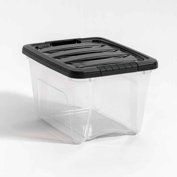 Plastic Storage Bins, Stackable Storage Container with Secure Latching Buckles and Black Lid, 19 Qt. - IRIS USA, Inc.