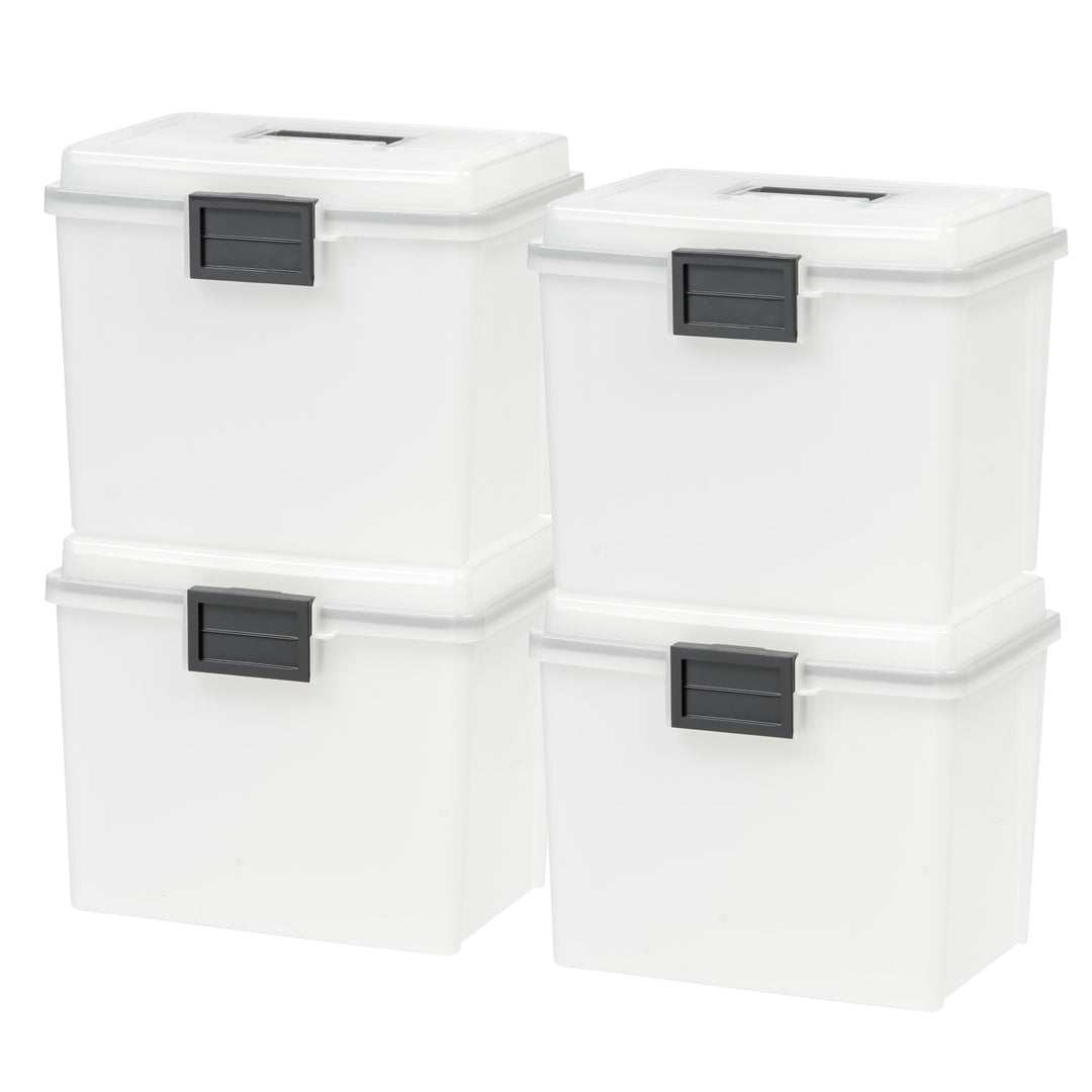 Portable Letter File-Box with Organizer-Lid,  Plastic Office Storage Box - IRIS USA, Inc.