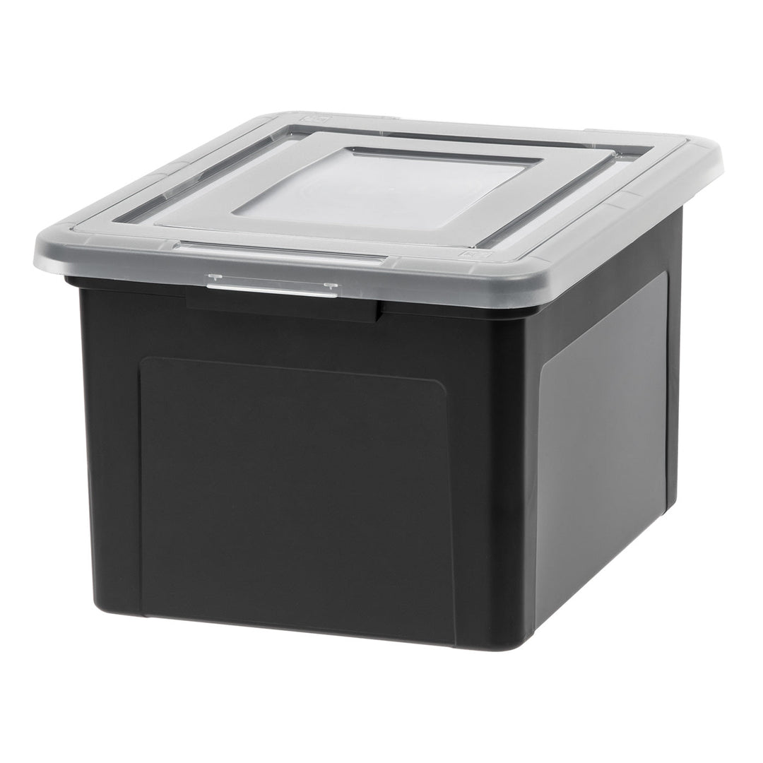 IRIS USA Letter & Legal Size Plastic Storage Bin Tote Organizing File Box with Durable and Secure Latching Lid, Stackable and Nestable, Black,580077 - IRIS USA, Inc.