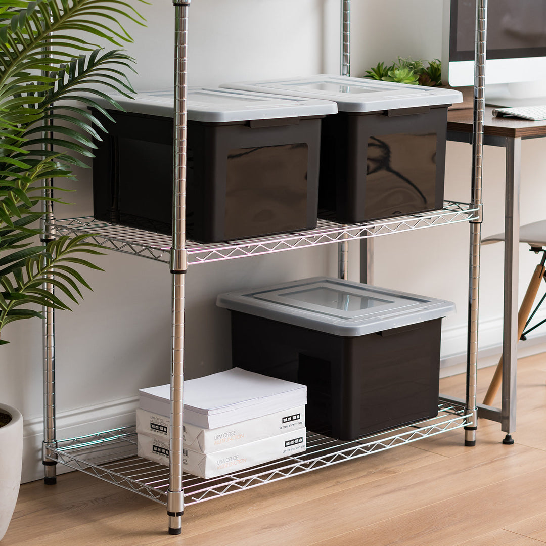 IRIS USA Letter & Legal Size Plastic Storage Bin Tote Organizing File Box with Durable and Secure Latching Lid, Stackable and Nestable, Black,580077 - IRIS USA, Inc.