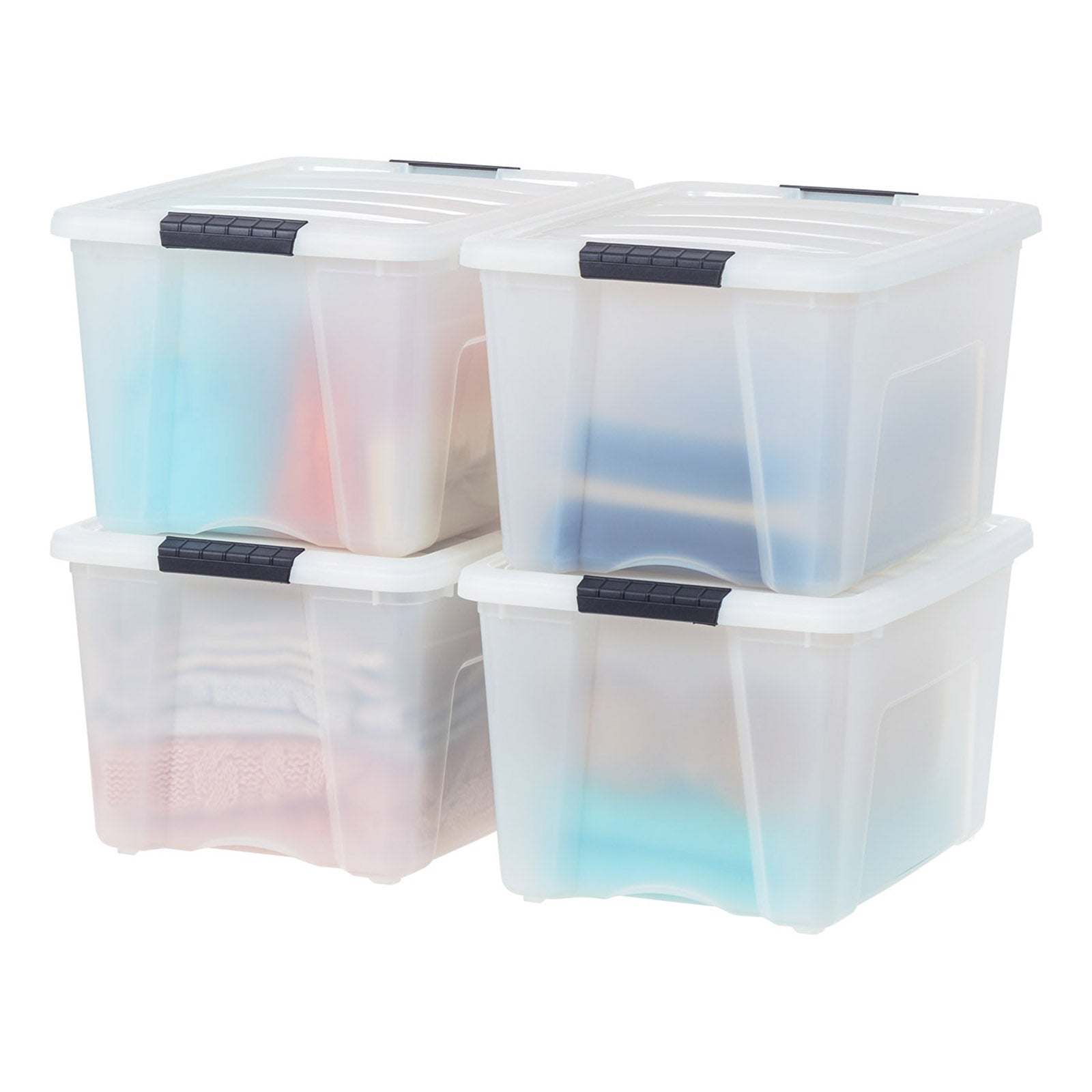 Iris Usa Plastic Stackable And Nestable Storage Bin Tote