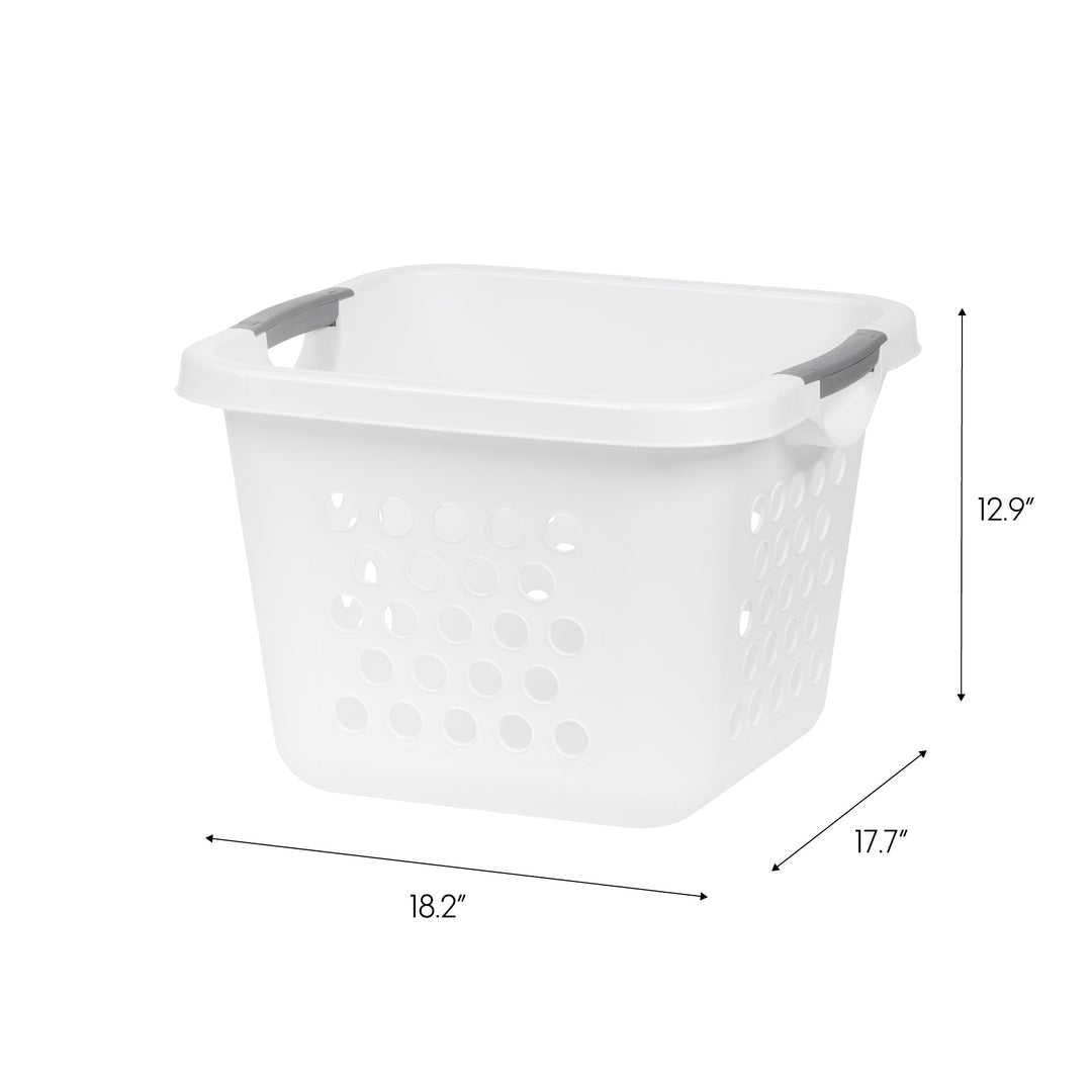 IRIS USA HLB-2 30L Compact Laundry Basket/Hamper, Plastic Storage Basket/Organizer with easy lift handles,  3 Pack - IRIS USA, Inc.