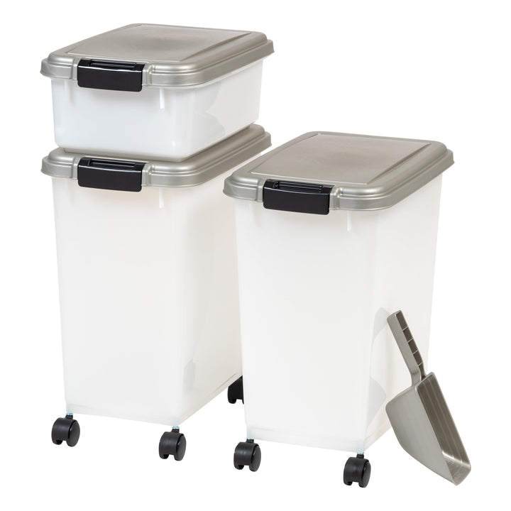 Airtight Pet Food and Treat Storage Container Combo, Gray - IRIS USA, Inc.