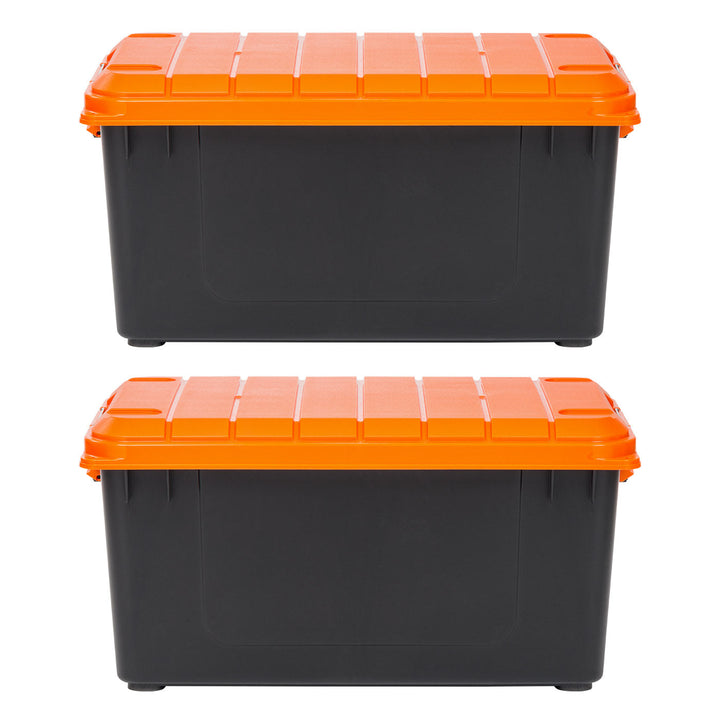 79 Quart Stack & Pull Clear Nesting Black Latching Storage Container [ Part of 2 ] - IRIS USA, Inc.