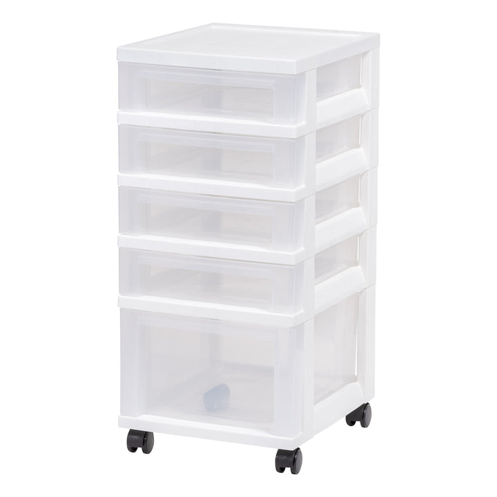 2021 Edition MC-341, 5-drawer Storage Cart, White/Clear - IRIS USA, Inc.
