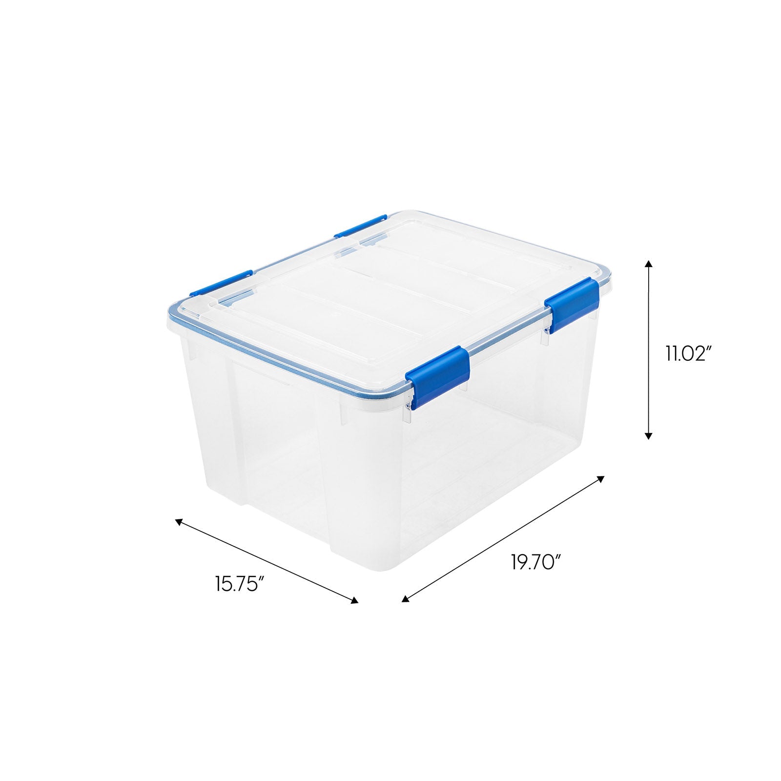 Iris Weathertight Multi-Purpose Storage Box, 44 Quart, Clear, 2 Pack