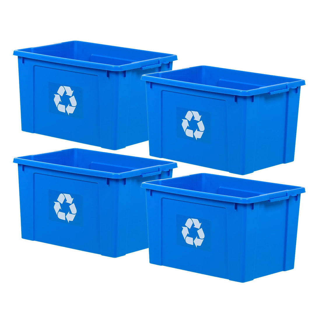 18 Gallon Recycling Box, 4 piece, Blue - IRIS USA, Inc.