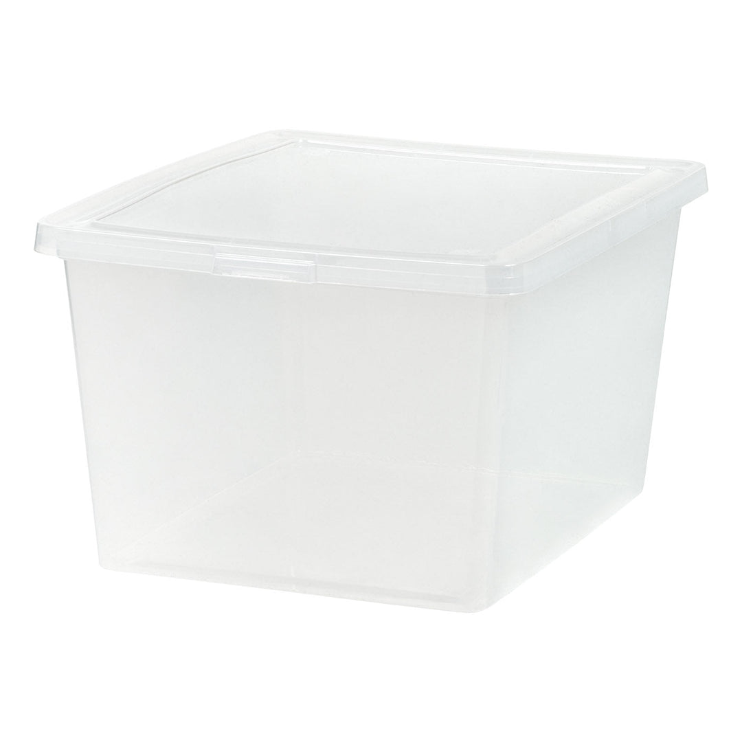 IRIS USA 24.5 Quart Plastic Storage Bin Tote Organizing Container with Latching Lid for Shoes, Heels, Action Figures, Crayons/Pens, Art Supplies, Stackable and Nestable, 4 Pack, Clear - IRIS USA, Inc.