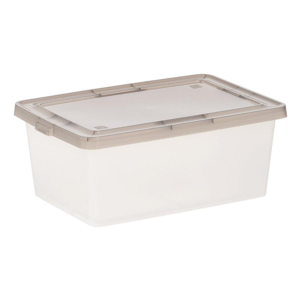 IRIS USA, 3.6 Gallon Snap Top Plastic Storage Box, Clear with Gray Lid, Pack of 6 - IRIS USA, Inc.