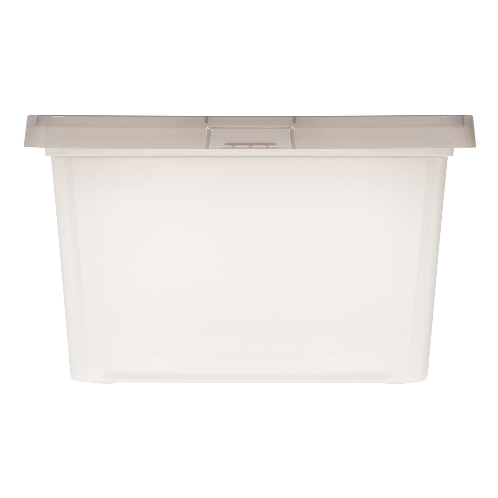 Iris 17 qt. Snap Top Plastic Storage Box in Clear with Gray Lid