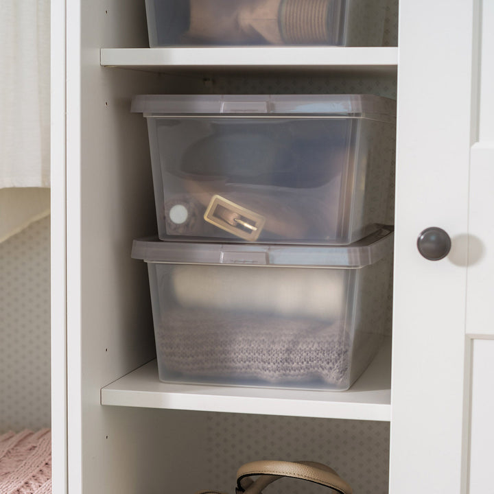 IRIS USA, 3.6 Gallon Snap Top Plastic Storage Box, Clear with Gray Lid, Pack of 6 - IRIS USA, Inc.