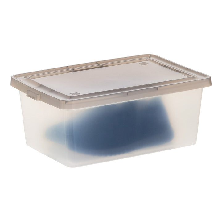 IRIS USA, 3.6 Gallon Snap Top Plastic Storage Box, Clear with Gray Lid, Pack of 6 - IRIS USA, Inc.