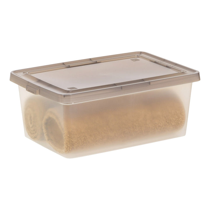 IRIS USA, 3.6 Gallon Snap Top Plastic Storage Box, Clear with Gray Lid, Pack of 6 - IRIS USA, Inc.