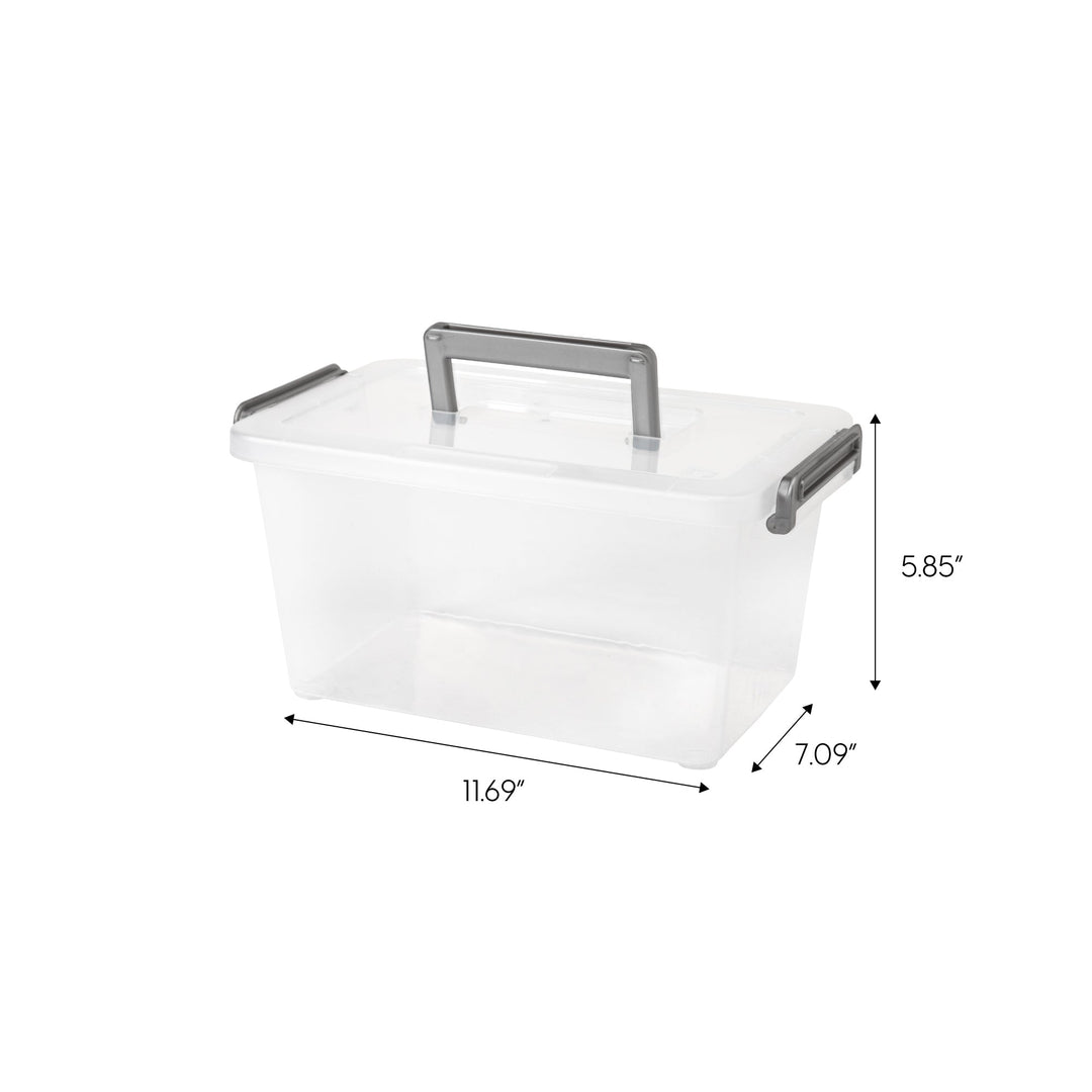 Latching Cover Box Medium Deep Modular Latching Box - Silver Handle, 6 Pack, Clear – IRIS USA
