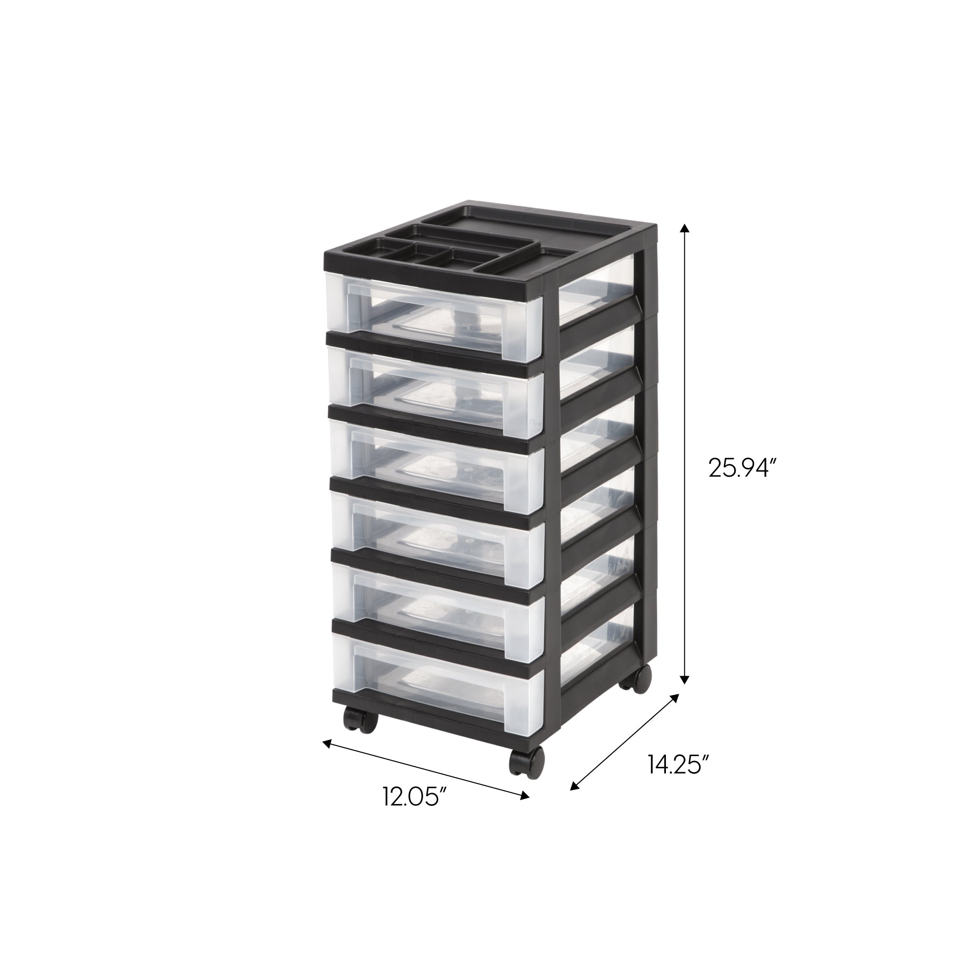 Storage Drawer Cart with Organizer Top - Thumbnail 5