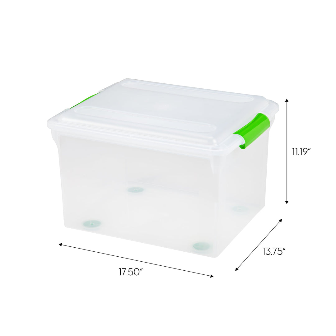 Store and Slide Letter and Legal Size File Box, 4 Pack, Clear - IRIS USA, Inc.