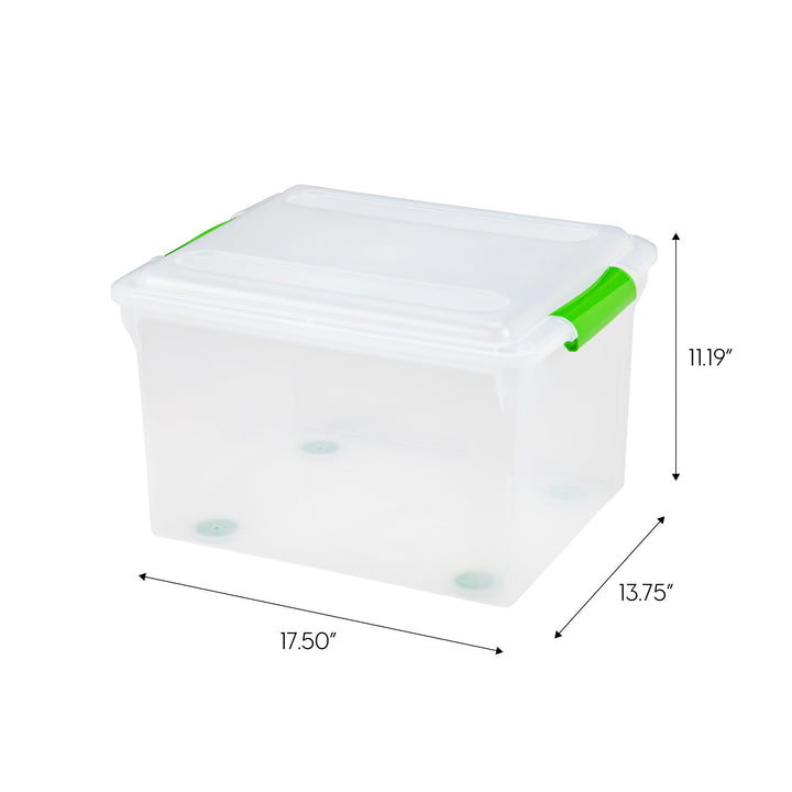Store and Slide Letter and Legal Size File Box, 4 Pack, Clear - IRIS USA, Inc.
