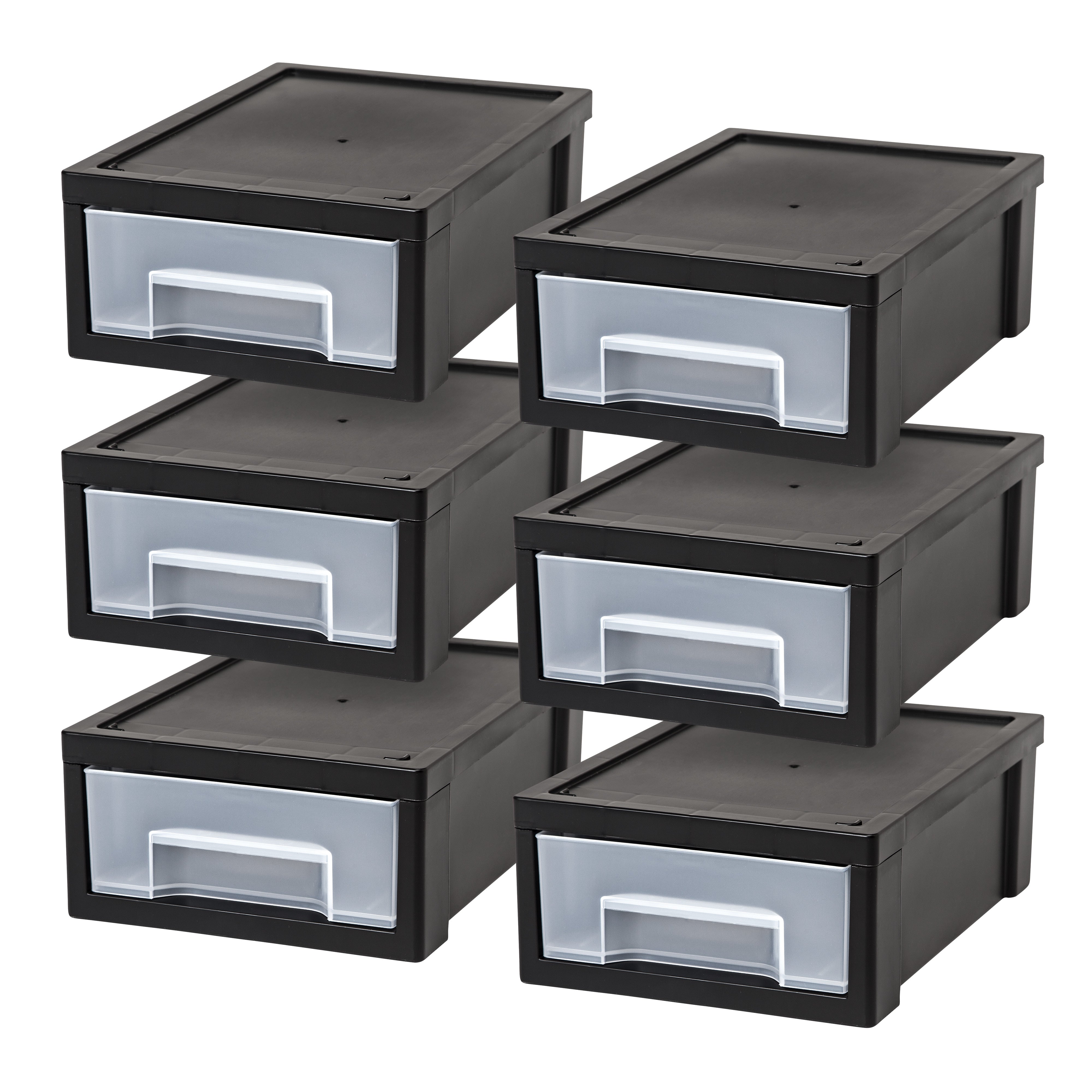 Small Desktop Stacking Drawer, 6 Pack, Black – IRIS USA