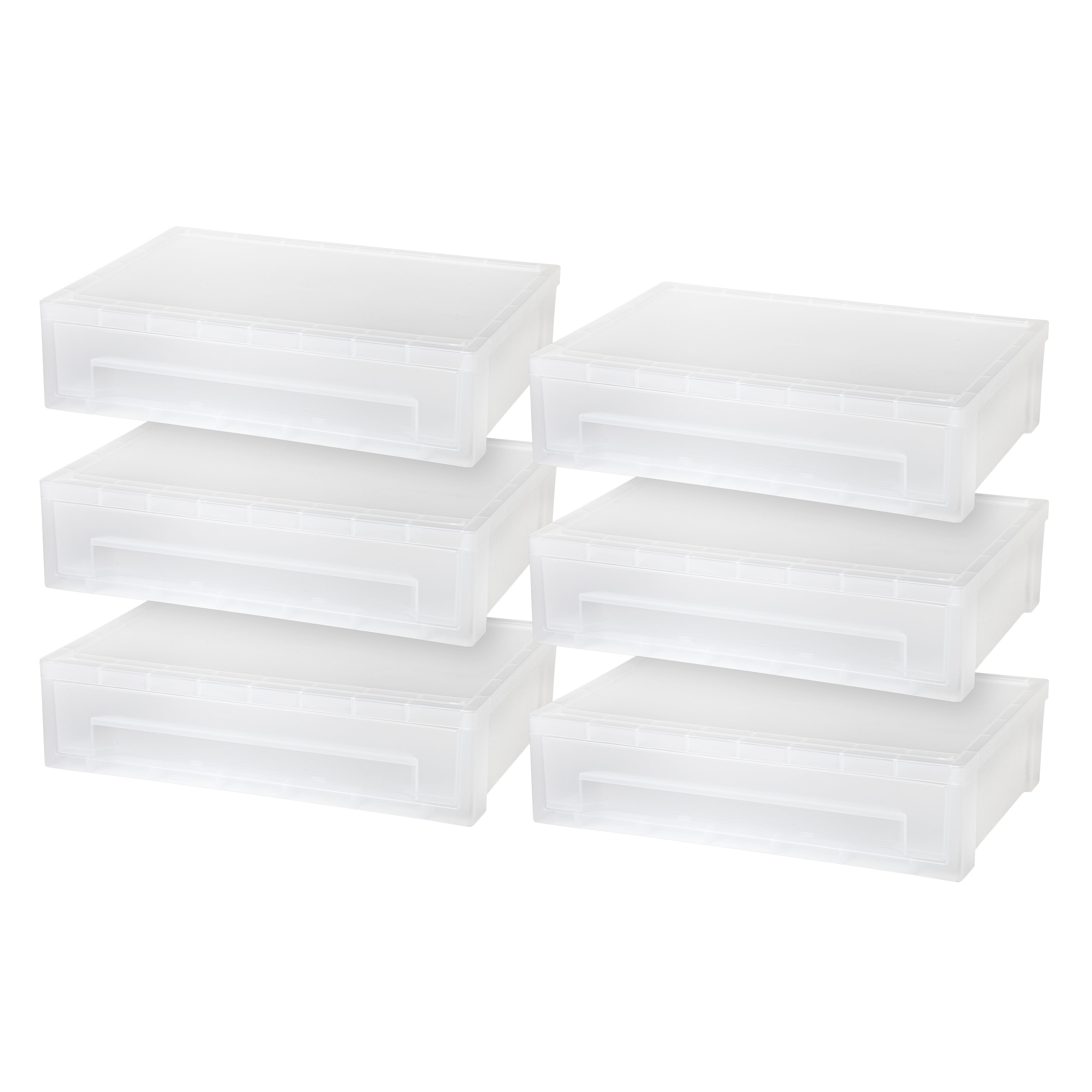 Large Desktop Stacking Drawer, 6 Pack, Clear – IRIS USA