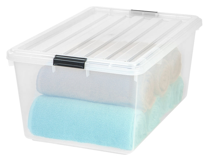 68 Quart Buckle Down Storage Box, 5 Pack, Clear - IRIS USA, Inc.