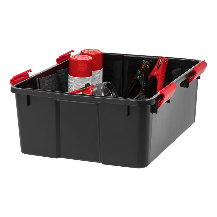 IRIS USA 30.6 Quart Weathertight Plastic Storage Bin Tote Organizing Container with Durable Lid and Seal and Secure Latching Buckles, 4 Pack - IRIS USA, Inc.