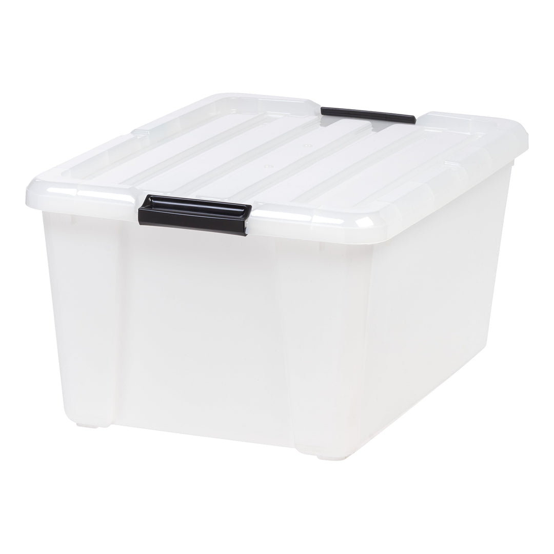 Iris USA 45 qt. Buckle Up Storage Box, Pearl, 4-Pack