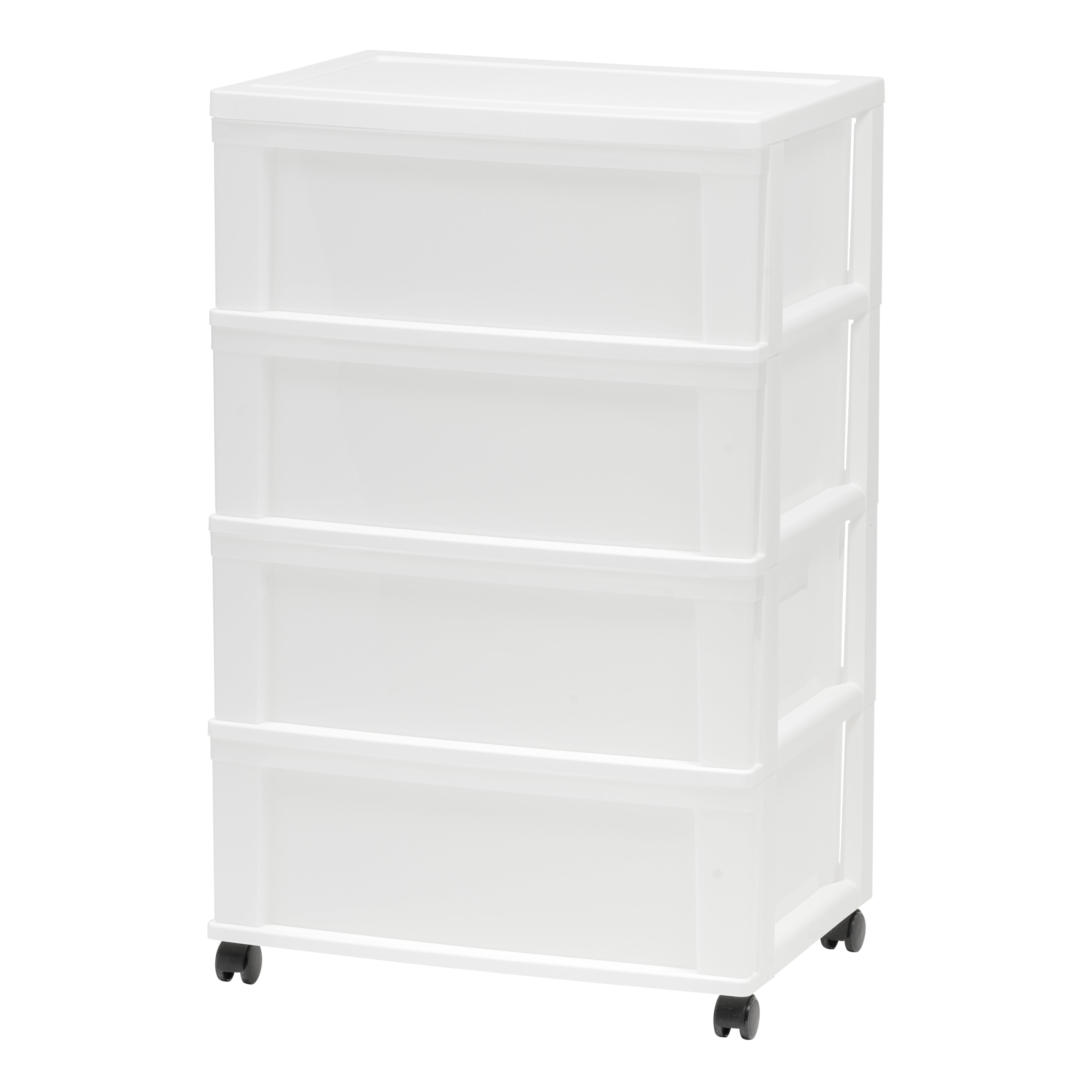 4 Drawer Wide Chest White Natural