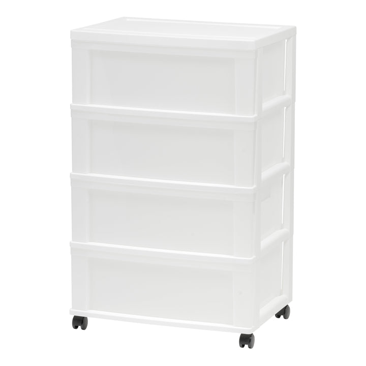 4-Drawer Wide Chest, White/Natural - IRIS USA, Inc.