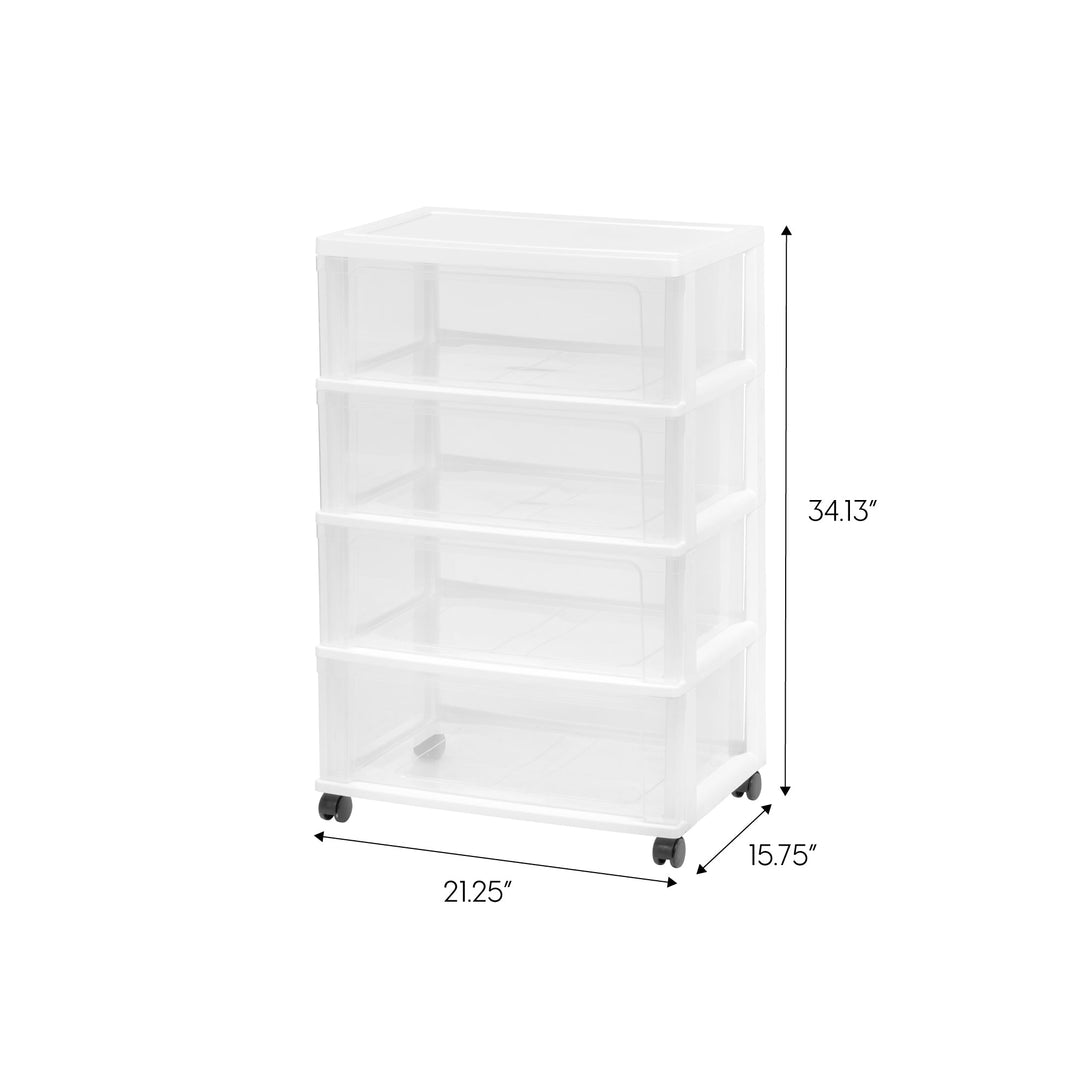 4-Drawer Wide Chest, White/Natural - IRIS USA, Inc.