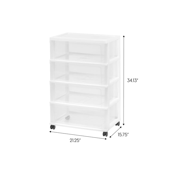 4-Drawer Wide Chest, White/Natural - IRIS USA, Inc.