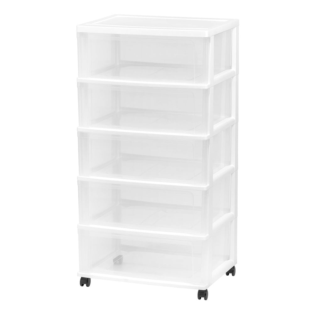 5-Drawer Wide Chest, White/Natural - IRIS USA, Inc.