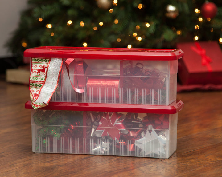 Ribbon Storage Box - 3 Pack - Red - IRIS USA, Inc.