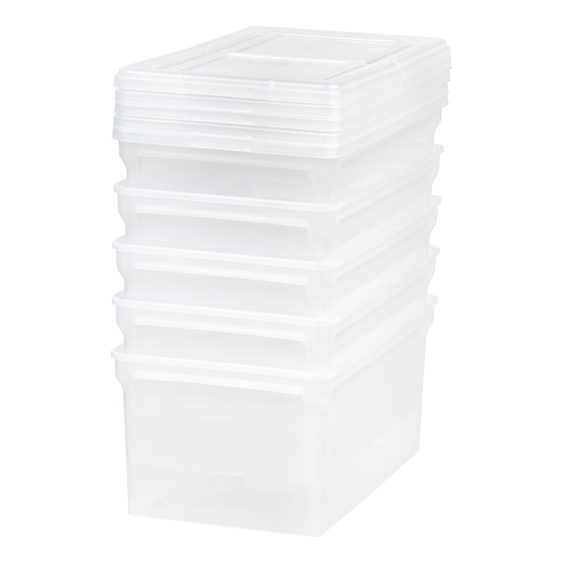 Iris Letter Size Split-Lid File Storage Box, Clear