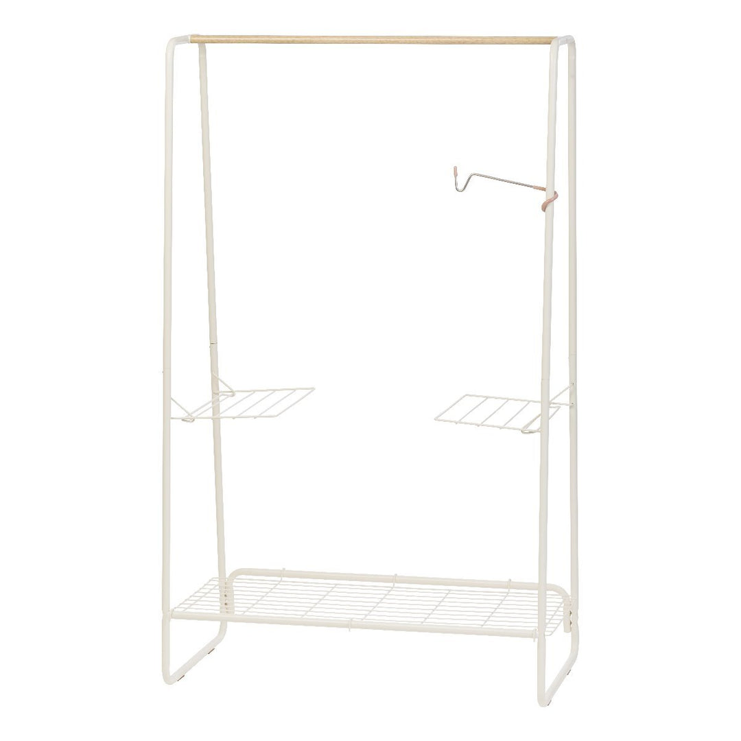 Metal Garment Rack with Wire Shelf-Large - image 2#color_white