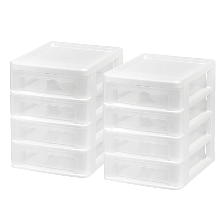 Compact Desktop 4-Drawer System, 2 Pack, White - IRIS USA, Inc.